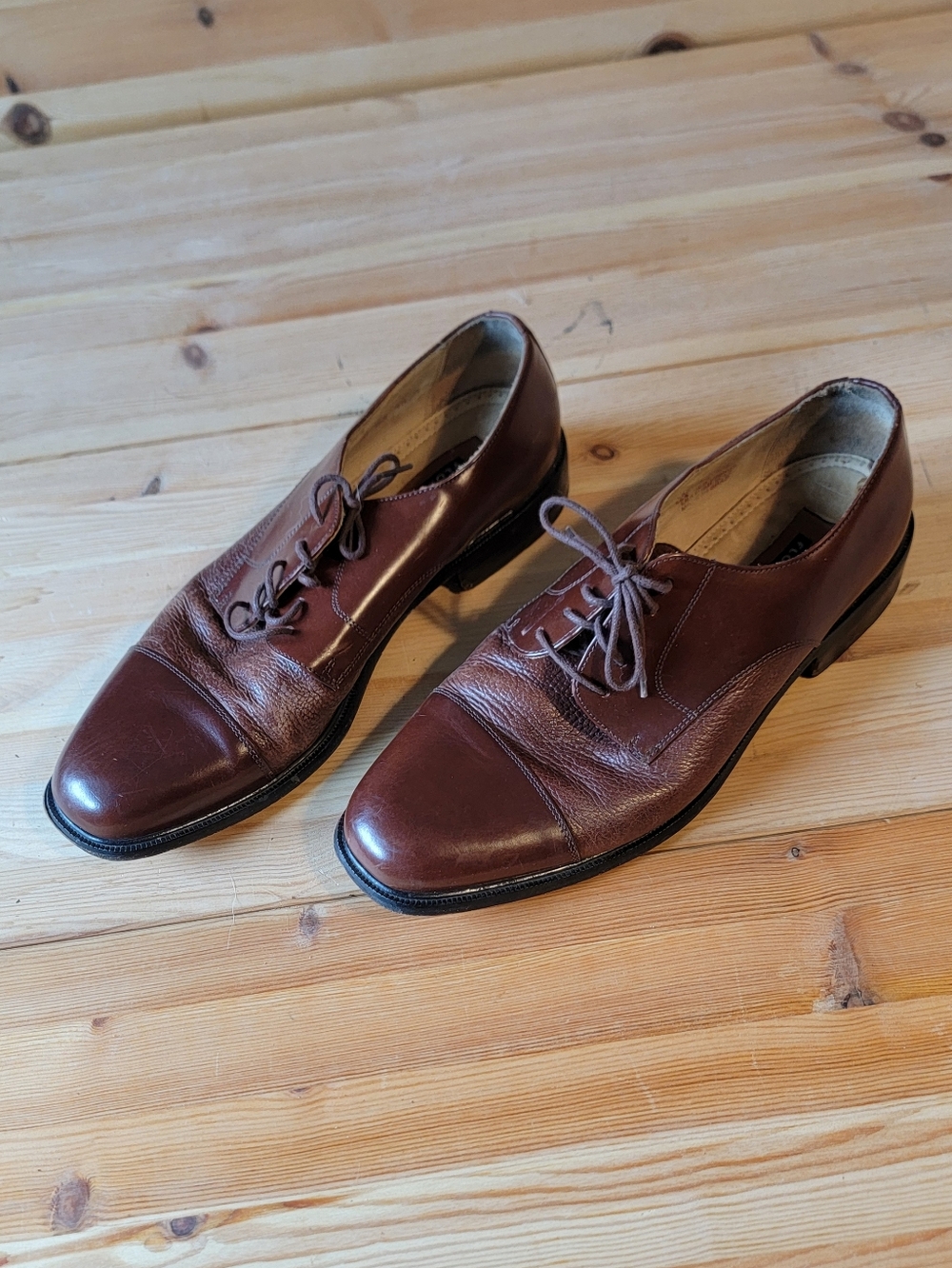 Florsheim Classic Men's Brown Leather Cap-Toe Oxfords Size 13